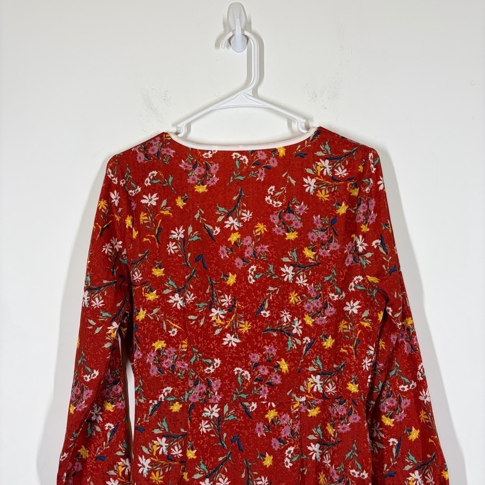 Free People Covent Garden Floral Wrap Midi Dress Size 6 - Picture 7 of 12